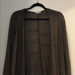 Like new Lularoe Sarah brown and black striped
